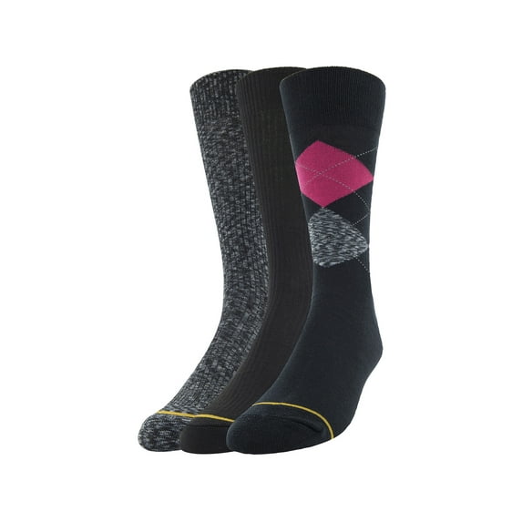 GT by Goldtoe Men's Argyle Crew Dress Socks, 3-Pack