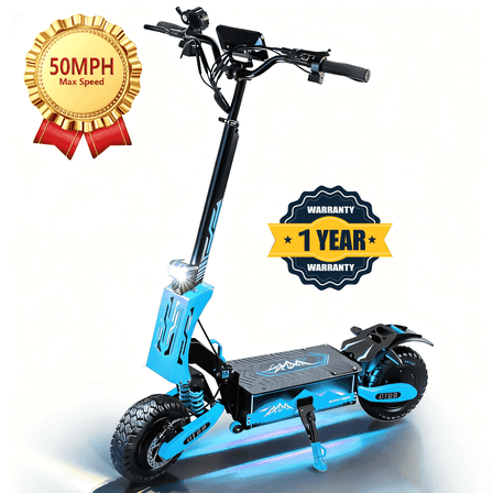 GT08 Electric Scooter for Adult 5600W Dual Drive, Top Speed 50MPH,46Miles Long Range,60V 27AH Foldable Escooter 11" Off-Road Vacuum Tires E-Scooter