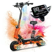 Folding Electric Scooter for Adults 5600W Dual Motors 11" Off Road Tires , 50MPH,Ride 46Miles with Seat