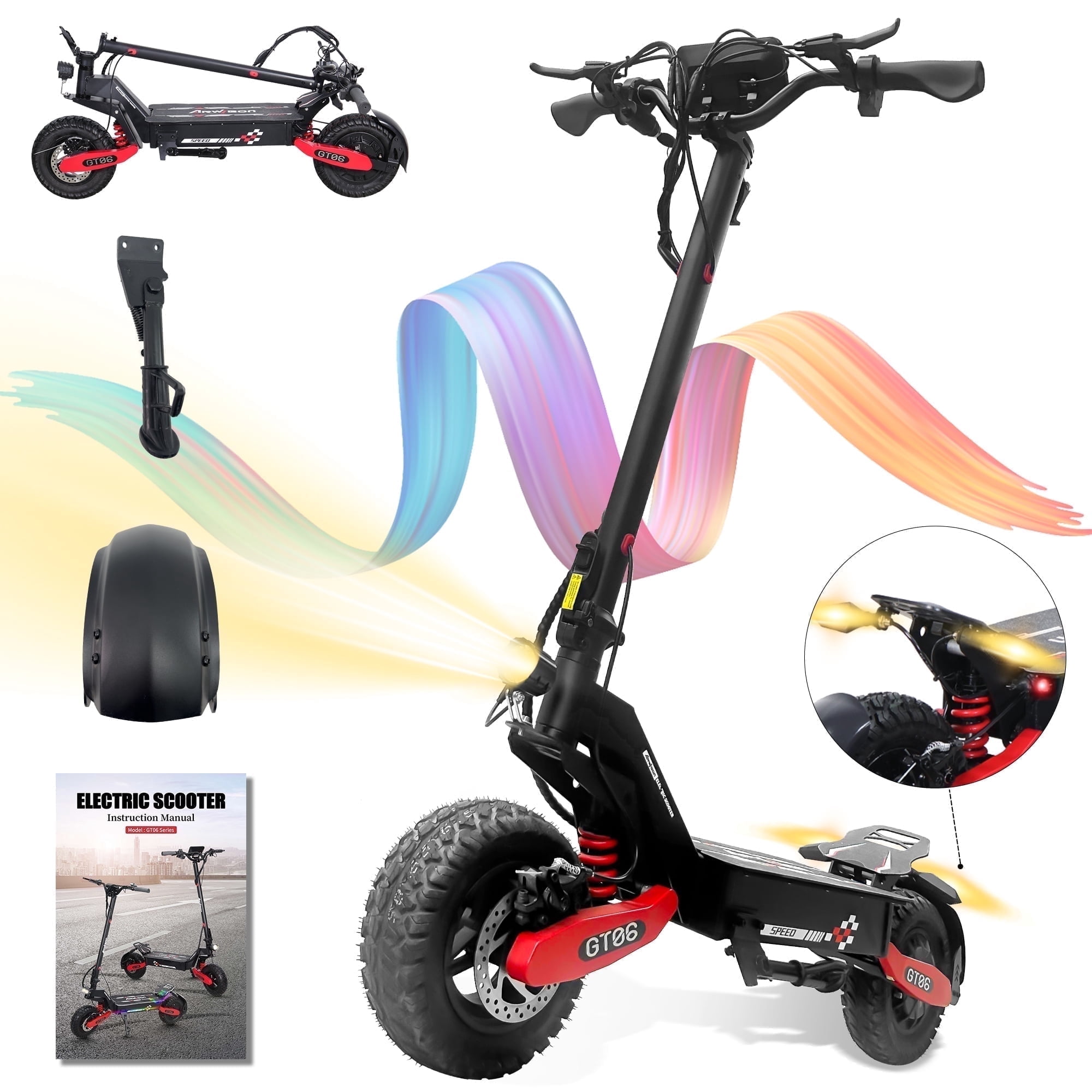 GT06 Electric Scooter Adults, 1200W 48V 13AH E Scooter Off Road