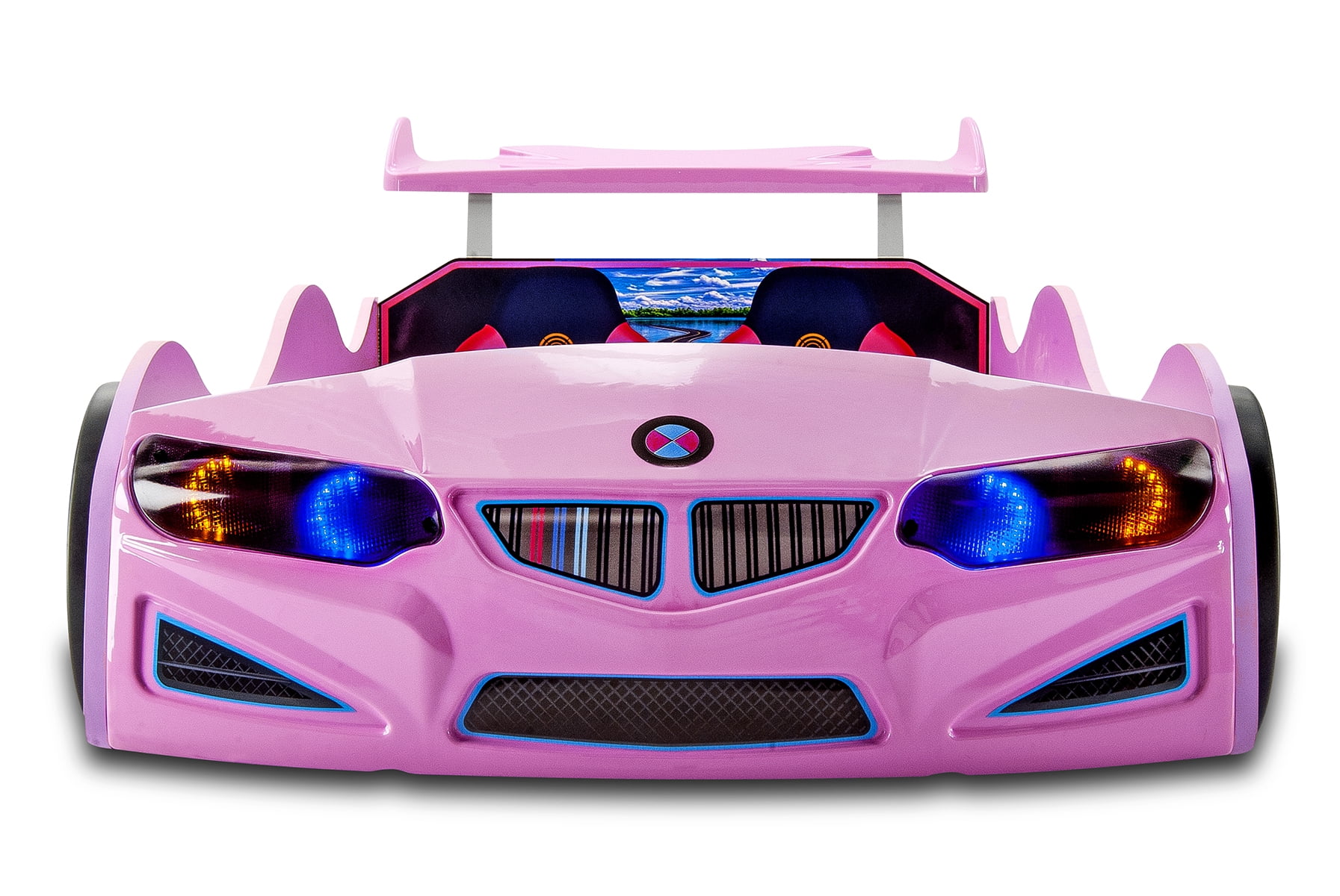 GT1 Twin Race Car Bed with LED Lights & Sounds, Kids' Bedroom Furniture