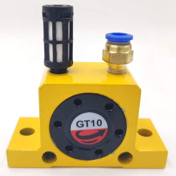 GT10 Pneumatic Air Turbine Vibrator, G 1/8" Industrial Vibrator, High Speed Industrial Pneumatic System Components Turbine Vibrators with Muffler, Industrial Vibrating Platform Supplies