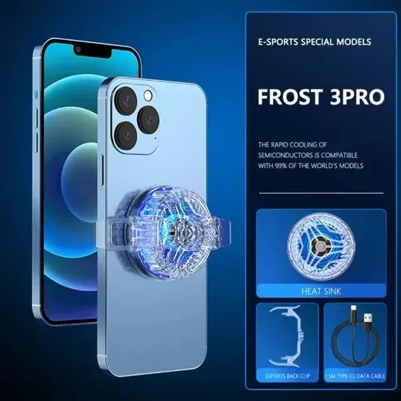 GT19 Mobile Phone Semiconductor Back-clip Type-c System Radiator for PUBG Game Cooler for IOS Android Live Streaming Cooling Fan