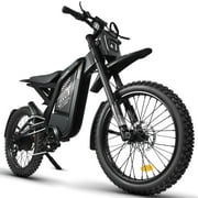 VTOKW T2000 Electric Dirt Bike for Adults,3000W Peak Electric Motorcycle 37MPH 48V 30Ah Battery,85+Miles Electric Bike,24" Fat Tire Ebike,Dual Hydraulic Brakes Mountain Bike,Full Suspension,UL2849