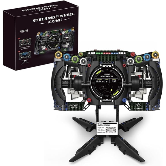 GT3 F1 Racing Steering Wheels Building Set, Gift for Adult Racing Fans, 1:1 Scale Race Car Steering Wheel Collectible Model, Realistic Features + Gaming Simulator, Home or Office Dcor