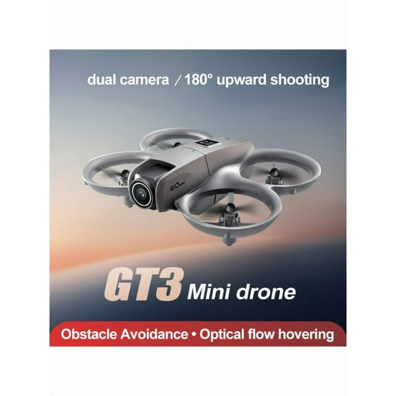 GT3 Small Unmanned Aerial Vehicle, Optical Flow Hovering, Stable Flight, Propeller Protection, Safe Flight, Equipped With Dual Cameras, Electrically Adjustable, Easy To Operate, Easy To Get Started,
