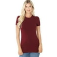 thumbnail image 1 of GT3008 Zenana Outfitters Short Sleeve T Shirt Basic Plain Solid Top Crew Neck Cotton/Spandex, 1 of 4