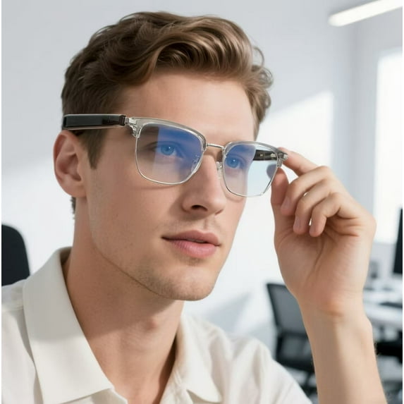 GT33 intelligent wireless automatic on/off anti blue light glasses, metal spring hinge design, AI translation glasses for listening to music and making calls
