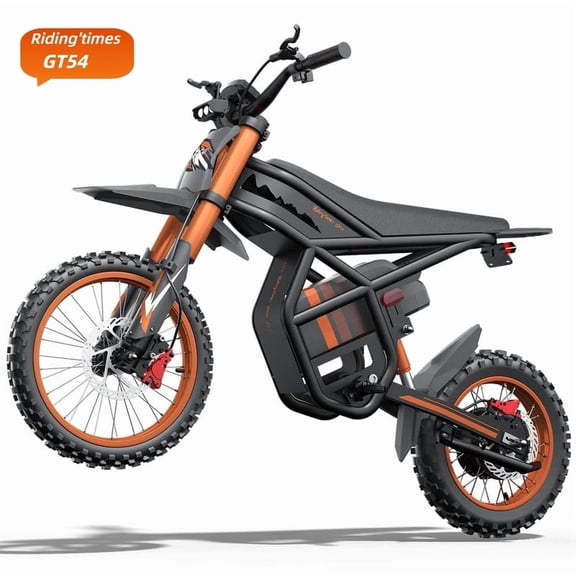 GT54 Riding'times 37MPH Electric Dirt Bike for Teens Adults,48V27AH Electric Motorcycle with 14"/12" Fat Tire Ebike, 2000W Dual Hydraulic Brakes Mountain Off-Road