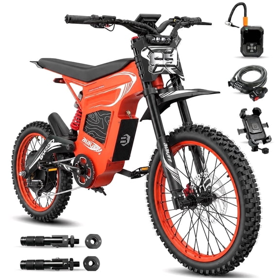 GT600 Electric Dirt Bike for Adults,7500W Peak Motor,55MPH Top Speed,72V 30Ah Battery Up to 80+ Miles,Full Suspension & Hydraulic Brakes, 19"/17" Tires Off-road Electric Motorcycle,UL2849 Certified