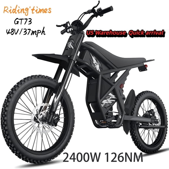 Riding'times GT73 Electric Bike for Adults,2400W UL2849 Electric Dirtbike with 25" Motorcycle Tires,48V36.4AH Dual Battery EBike,Max 37 mph & 85 mile Long Range,Dual Hydraulic Brakes&Full Suspension