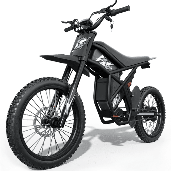 Ridingtimes GT73 Electric Dirt Bike for Adults, 2400W 48V Dual Battery, 30+MPH Ebike 85 mile Range Dual Hydraulic Brakes 6 Layers Full Suspension