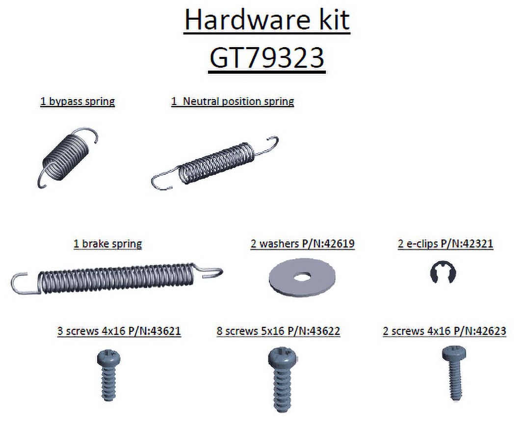 GT79323 Hardware Kit fits General Transmission RS800P fits 