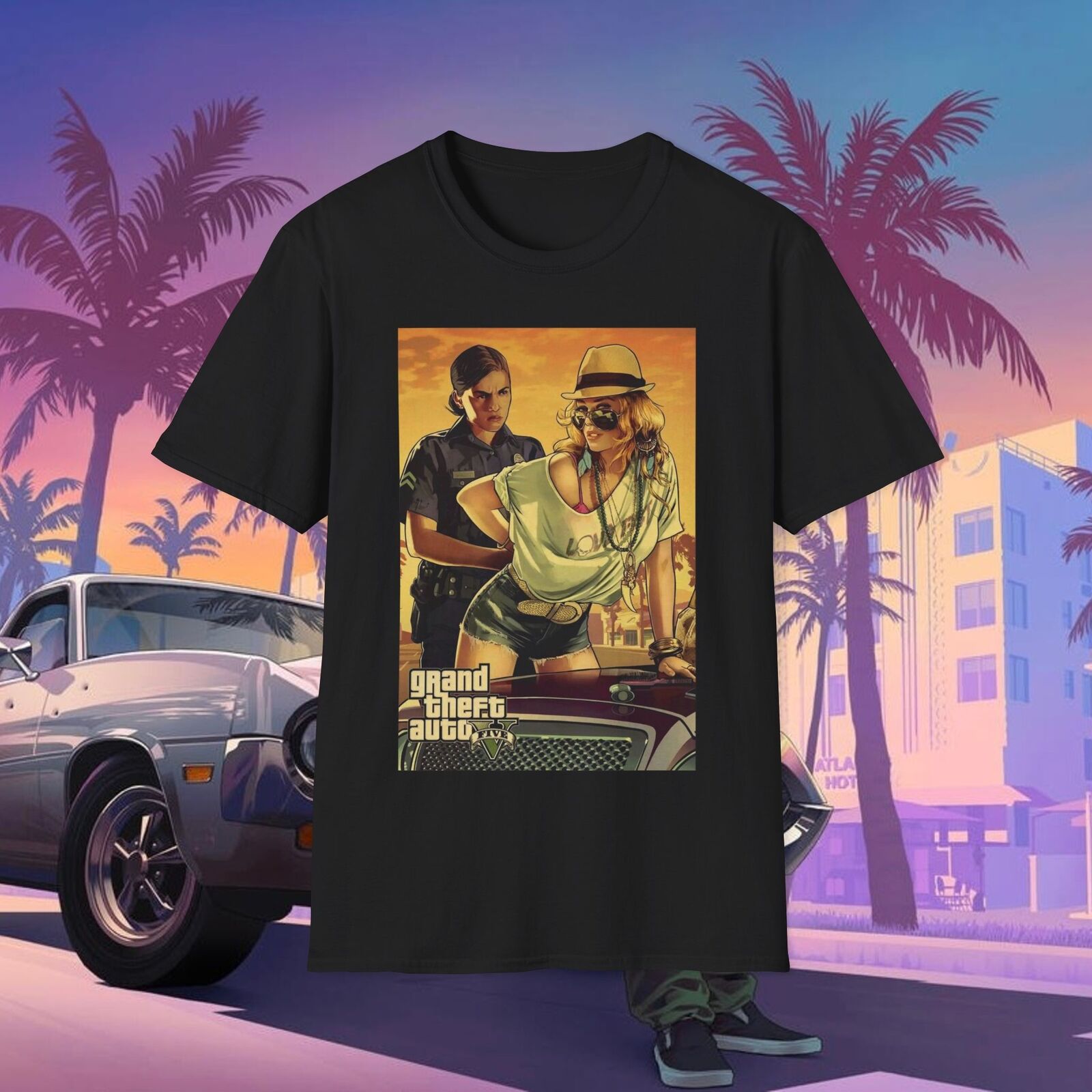 Gta 5 Grand Theft Auto V Leonida Vice City Unisex Softstyle T Shirt