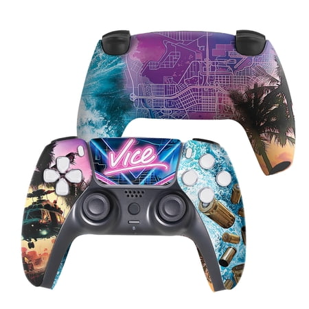 GTA 6 Custom PS-5 Controller Wireless compatible with Play-Station 5 Console by BCB Controllers | Proudly Customized in USA with Permanent HYDRODIP Printing(NOT JUST A SKIN)(MODDED)