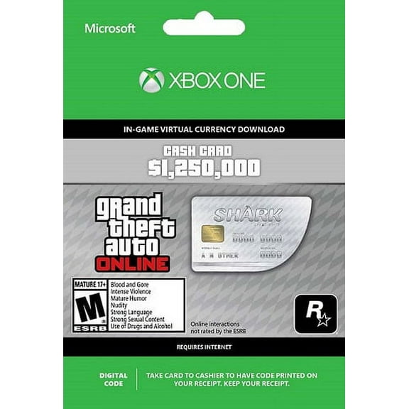 GTA Online Great White Shark Cash Xbox One Gift Card