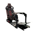 thumbnail image 1 of GTA Pro Model Racing Simulator Cockpit Black Frame with Black/Red Pista Adjustable Leatherette Racing Seat & Single/Triple Standard Monitor Stand, 1 of 1