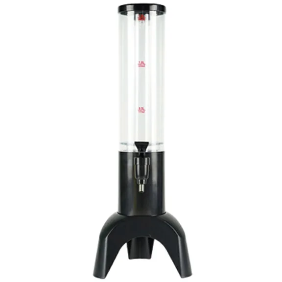 GTB 1.5L Beer Dispenser Tower Easy Clean Integrated Tap with Ice Tube Clear Beverage Tower Dispenser-Bl