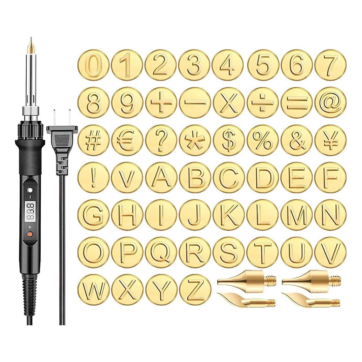 GTB 56-Piece Wood Burning Kit with Letters & Stencils - Professional ...