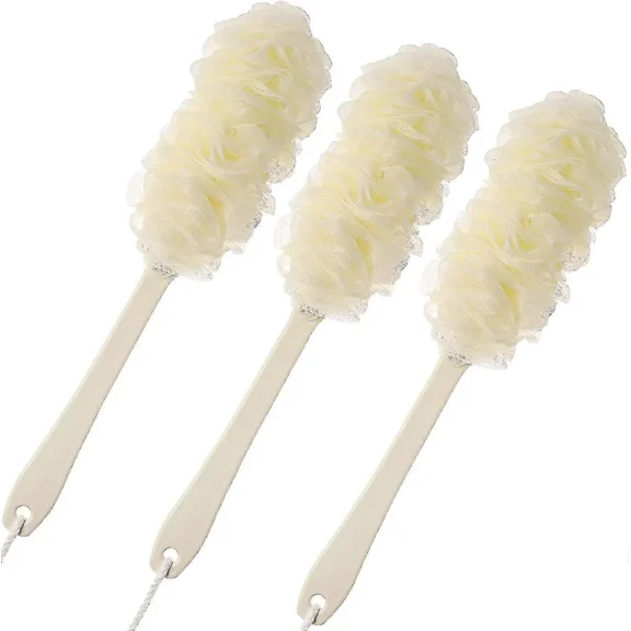 GTB Back Scrubber For Shower, Long Handle Back Loofah Shower Brush, Soft Nylon Mesh Back Cleaner Washer,