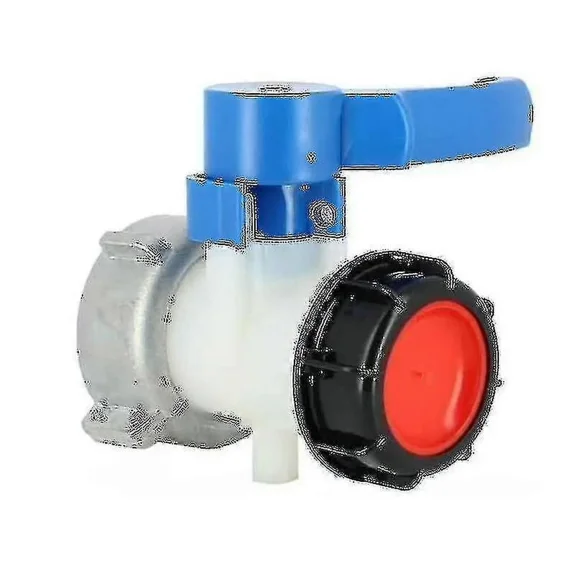 GTB Butterfly Valve With Aluminum Floating Nut For 1000 Liter Ibc Tank, S75x6 Nut And S60x6 Outlet Scrollsqy