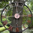 thumbnail image 1 of GTB Garden Clock Outdoor Garden Wall Clock Large Roman Numeral Garden Clock Outdoor Iron Clock Outdoor Clock,40cm/16inch, 1 of 5