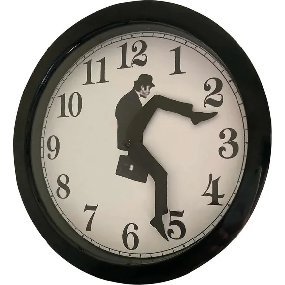 GTB Ministry of Silly Walks Clock, Inspired Silly Walk Wall Clock, Creative Wall Clock Artwork, Creative Silent Mute Clock Wall Art for Living Room Decor
