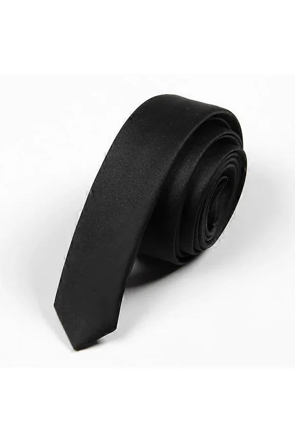 Super Slim Tie 3cm Satin Red Yellow Black Solid Ties Handmade Fashion Men Skinny Narrow Necktie for Wedding Party Neckties