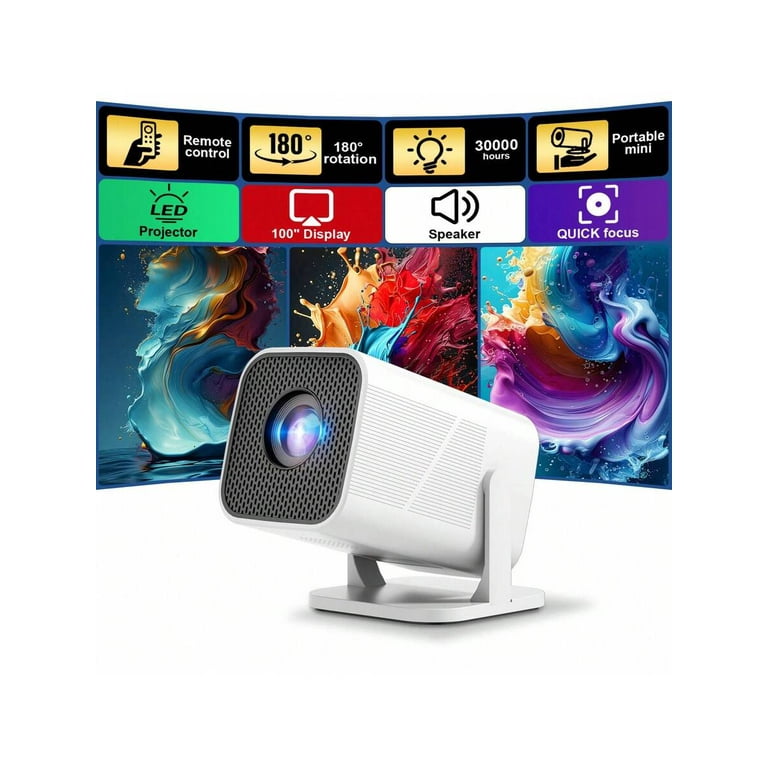 GTEQY 2025 Portable Mini Projector, HD Home Projector, HD Office
