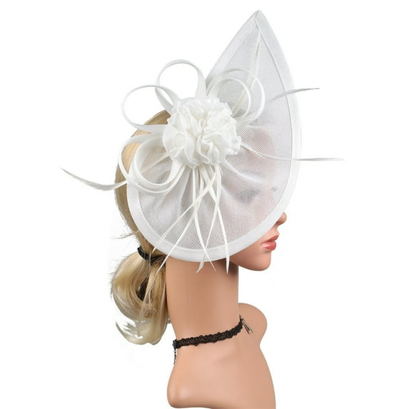 GTEYOIJN 2026 Fascinator Hat Flower Mesh Tea Party Hairband for Women Wh1 Thin Elastic Headband