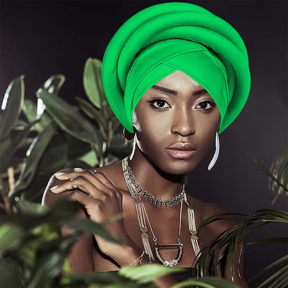 GTEYOIJN Black Hairband Headwraps for Black Women Turban Hats for Women African Women Turban Caps Beanie Headscarf Pre Tied Braid Headwraps for Women
