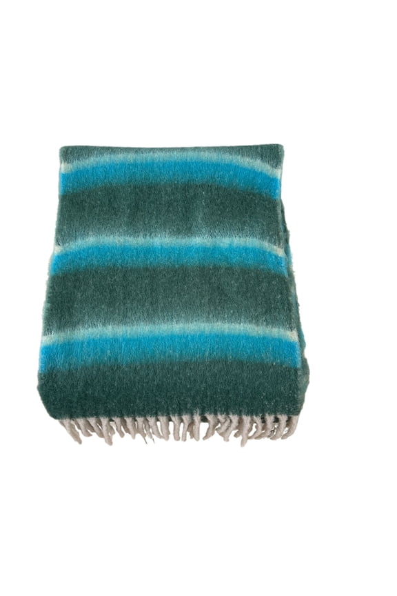 Blue Wrap Faux Fur Pull-Through Women's Winter Collar Scarf Neck Warmer Rectangle Fluffy Wrap