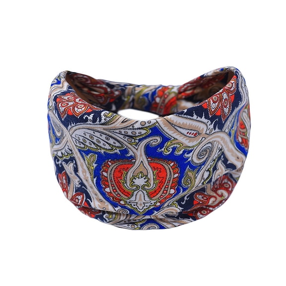 GTEYOIJN C Headscarf European and American Printed Floral Headband Double Layer Wide Edge Headband Hair Adornment Sports Headband