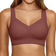 thumbnail image 1 of WCJM Coffee See Through Panty Bra Yoga Bras for Women No Padding with Adjustable Back Hooks V-Neck Basic Wireless Racerback Bra Low Support Workout Sports Bra, 1 of 5