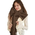 thumbnail image 1 of GTEYOIJN Coffee Shawl Wrap Women's Faux Fur Collar Scarf Wrap Winter Neck Warmer Collar Ladies Scarf Shawl Wrap, 1 of 3