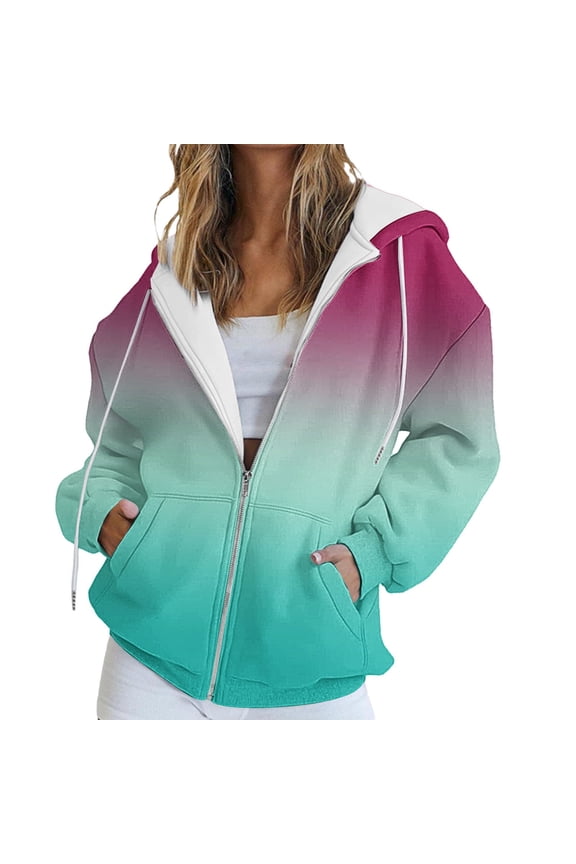 Crop Top Hoodies for Women Women's Fashion Casual Letter Print Hooded Sweatshirt with Drawstring Zipper