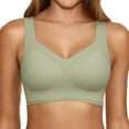 thumbnail image 1 of WCJM Green Yoga Womens Yoga Bras for Women No Padding with Adjustable Back Hooks V-Neck Basic Wireless Racerback Bra Low Support Workout Sports Bra, 1 of 5