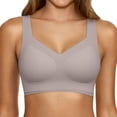 thumbnail image 1 of WCJM Grey V Neck Cami Bra for Women Yoga Bras for Women No Padding with Adjustable Back Hooks V-Neck Basic Wireless Racerback Bra Low Support Workout Sports Bra, 1 of 5