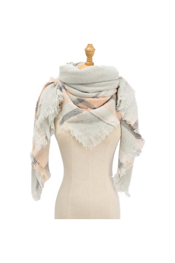 Hair Scarf Ladies' Plaid New Thorn Square Scarf Ladies' Plaid Triangle Scarf