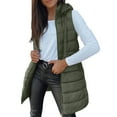 thumbnail image 1 of GTEYOIJN Mens Cardigan Puffer Vest Women Quilted Padded Warm Coat Outwear Button Down Zip Up Sleeveless Vests Fall Winter Hooded Jackets, 1 of 7