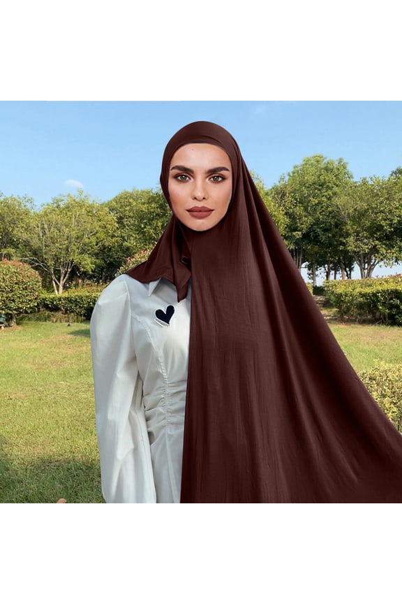 Muslim Head Scarf Solid Color Long Scarf Wrap Scarves Cotton Scarf for Women Fashion Hat Scarf Glove Set for Women