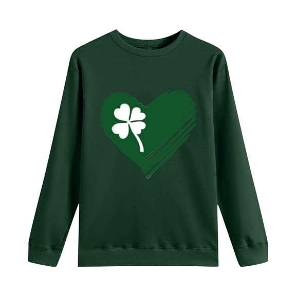 GTEYOIJN Pink Zip Up Hoodie Women Lucky St Patricks Day Sweatshirt Women Leaf Clover Graphic Shirts Tops Irish Shamrock Crewneck Pullover Sweatshirts