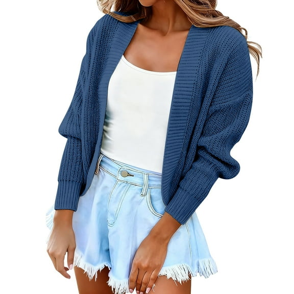 GTEYOIJN Plus Size Cardigan for Women Women's Cardigan Shrugs Long Sleeve Knit Cropped Bolero Shrug Open Front Casual Cardigans for Dresses（M）