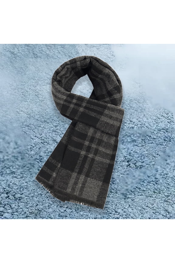 Scarf Buckle Winter Mens Fashion Warm Long Soft Plaid All Matching Scarf