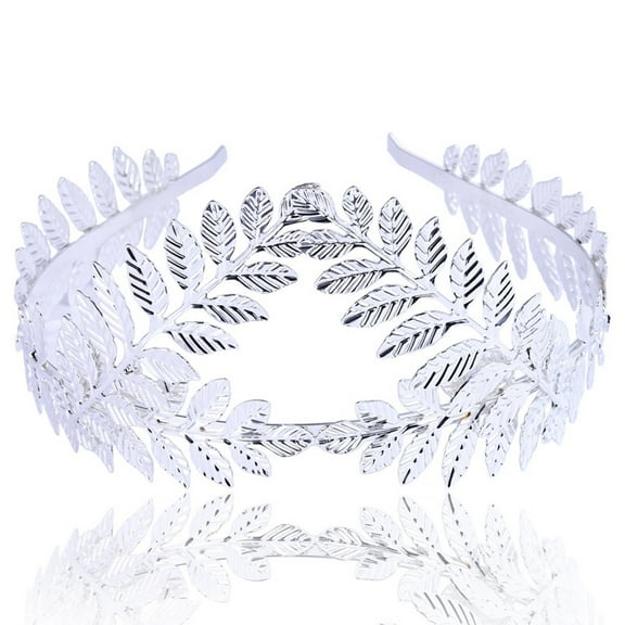 GTEYOIJN Silver Lace Headscarf Women Headband Goddess Leaf Flower Hair Crown Head Piece Gold Band Bridal