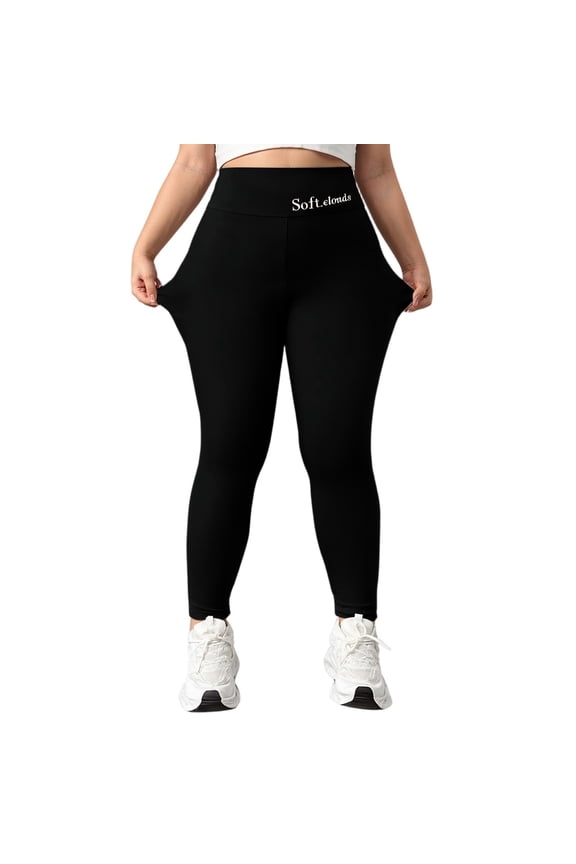 Skinny Fit Leggings Plus Size Yoga Pants Easy Wear Pants Fleece Leggings for Women High Waisted Thermal Tights Warm Winter Pants Stretchy Workout Leggings