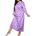 thumbnail image 1 of WCJM Sleepshirts Plus Size Casual Sleep Dress Women's Plus Heart Print Long Sleeve Round Neck Medium Stretch Loose Nightdress Women's Plus Size Nightgown, 1 of 5