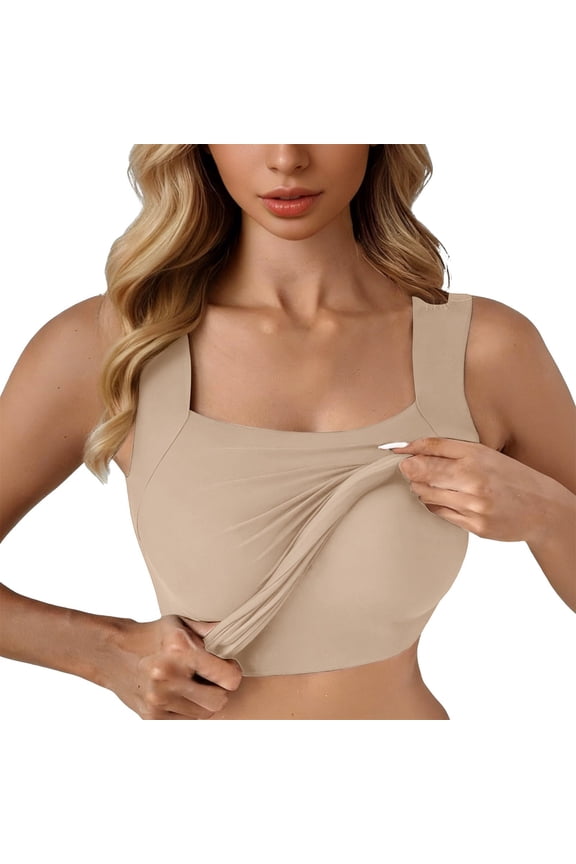 Streamline Tank Women's U Neck Built In Bra High Stretch Sleeveless Workout Womens U Neck In Bra Tank Sleeveless Slim Fit Tops Camisole Workout Tops