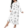 thumbnail image 1 of WCJM Valentine Nightgown Plus Size Sleepshirts Plus Size Casual Sleep Dress Women's Plus Heart Print Long Sleeve Round Neck Medium Stretch Loose Nightdress, 1 of 5
