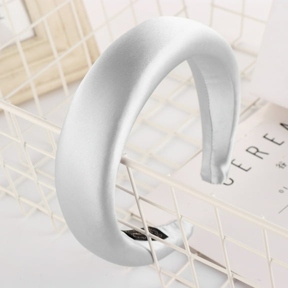 GTEYOIJN White Cotton Headscarf Fashion Sponge Hairband Women Hair Head Hoop Satin Sweet Teenagers Hair Headband
